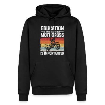 Supermoto Motorsport MX Lustig Motocross - Männer Premium Bio Hoodie - Schwarz - Vorne - Nico (187cm)