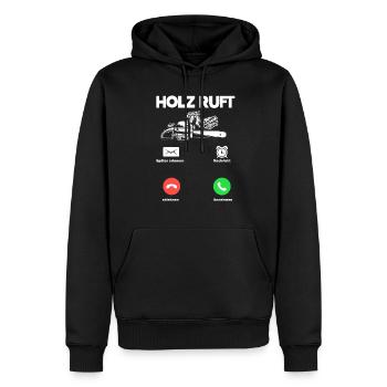 Holz Ruft An Holzarbeiter Anruf Geschenk - Männer Premium Bio Hoodie - Schwarz - Vorne - Nico (187cm)