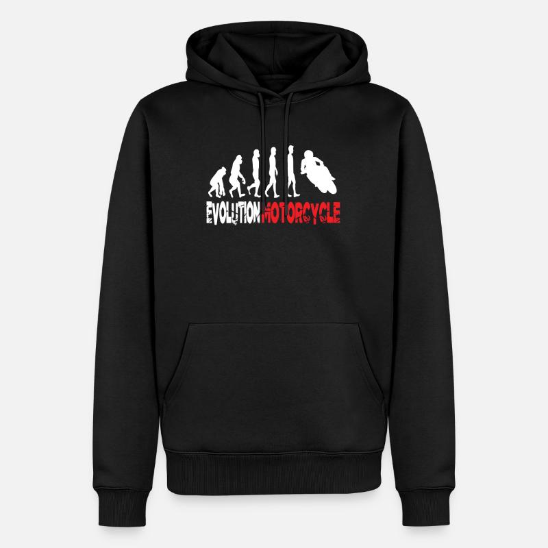 Evolution moto - Sweat à capuche Premium bio Homme - noir