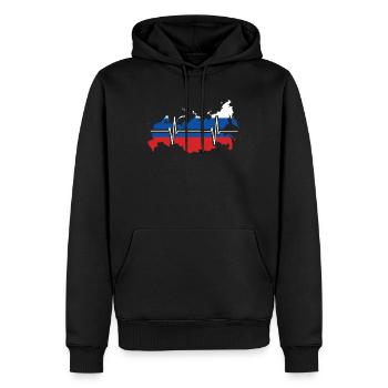 Russie Battements de cœur Drapeau Russie - Sweat à capuche Premium bio Homme - noir - Devant - Nico (187cm)