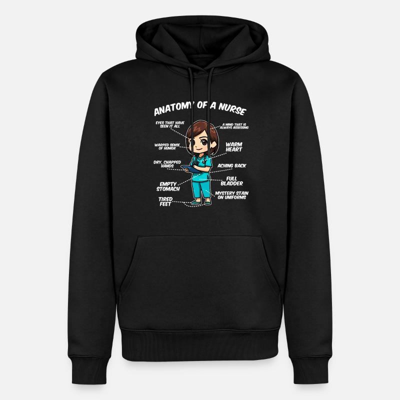 Anatomie einer Krankenschwester - Männer Premium Bio Hoodie - Schwarz
