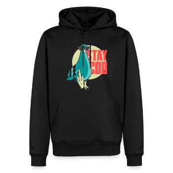 Observe étrangement les oiseaux - Sweat à capuche Premium bio Homme - noir - Devant - Nico (187cm)