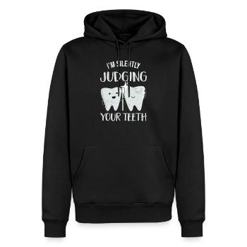 Zahnarzt Zahn Beruf Zahntechniker Zahnarzthelferin - Männer Premium Bio Hoodie - Schwarz - Vorne - Nico (187cm)