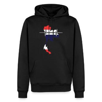 Thaïlande Heartbeat Flag Vintage Thaïlande - Sweat à capuche Premium bio Homme - noir - Devant - Nico (187cm)