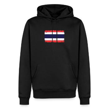 Thaïlande Heartbeat Flag Vintage Thaïlande - Sweat à capuche Premium bio Homme - noir - Devant - Nico (187cm)