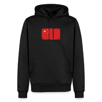Chine Heartbeat Flag Vintage Chine - Sweat à capuche Premium bio Homme - noir - Devant - Nico (187cm)