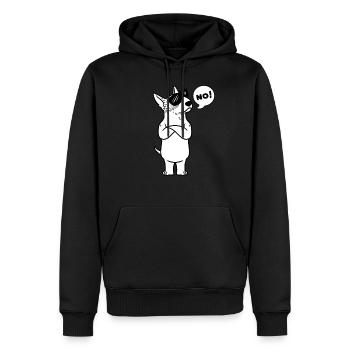 Têtu Miniature Chien Bullterrier - Sweat à capuche Premium bio Homme - noir - Devant - Nico (187cm)