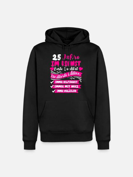 25 Jähriges Dienstjubiläum Firmenjubiläum - Männer Premium Bio Hoodie - Schwarz