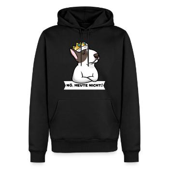 Sturer Miniatur Bullterrier Hund - Männer Premium Bio Hoodie - Schwarz - Vorne - Nico (187cm)