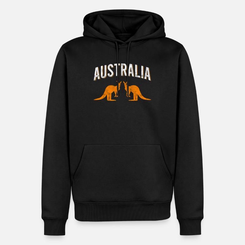 Australien - Männer Premium Bio Hoodie - Schwarz