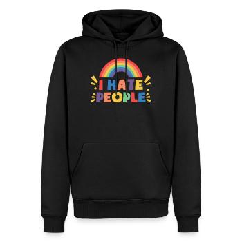 I Hat People Rainbow I Hate People Hate valentine - Men’s Premium Organic Hoodie - black - Front - Nico (187cm)