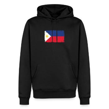 Philippinen Herzschlag Flagge Vintage Philippinen - Männer Premium Bio Hoodie - Schwarz - Vorne - Nico (187cm)
