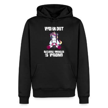 Training Workout Einhorn Laune lustiger Spruch - Männer Premium Bio Hoodie - Schwarz - Vorne - Nico (187cm)