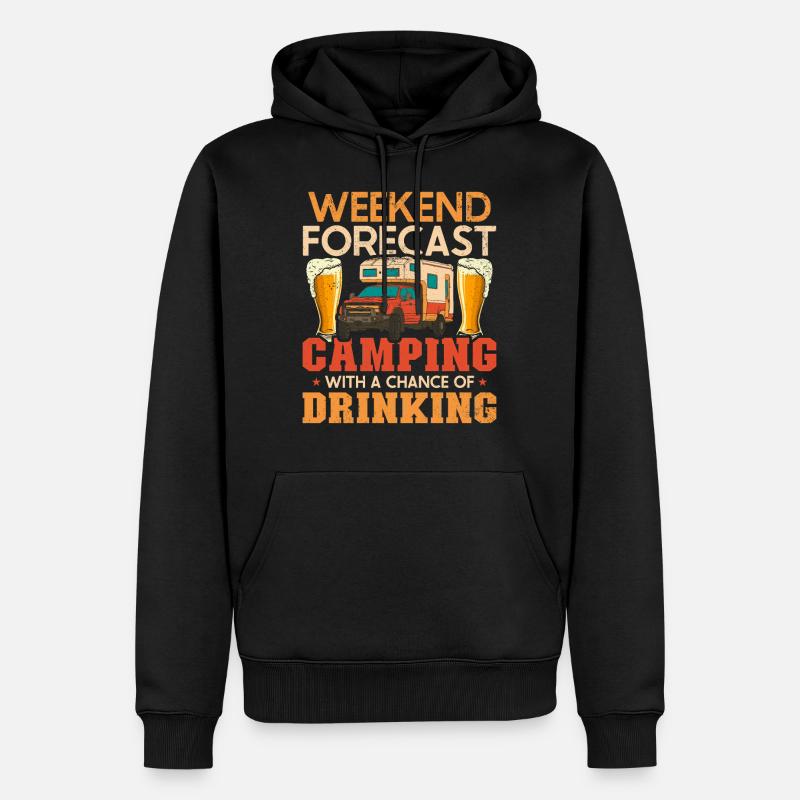 Camping Drunk Beer Campervan - Männer Premium Bio Hoodie - Schwarz