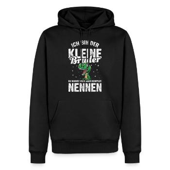 Kinder Geburtstag | Kleiner Bruder Geschenkideen - Männer Premium Bio Hoodie - Schwarz - Vorne - Nico (187cm)