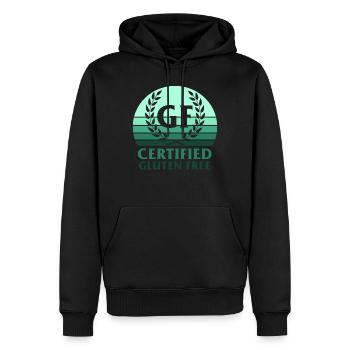 Chemise contre la maladie cœliaque, certifiée sans gluten, - Sweat à capuche Premium bio Homme - noir - Devant - Nico (187cm)