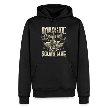 La musique sonne comme un groupe de musique hard rock - Sweat à capuche Premium bio Homme - noir - Devant - Nico (187cm)