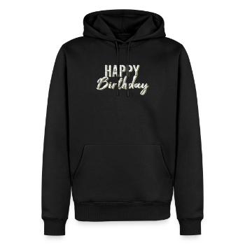 Happy Birthday - Männer Premium Bio Hoodie - Schwarz - Vorne - Nico (187cm)