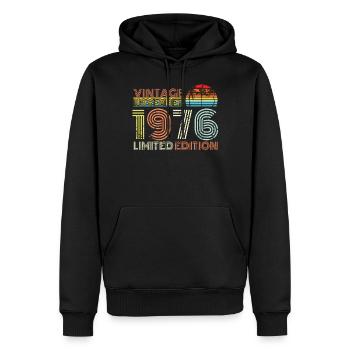 Né en novembre 1976 Palm Gift - Sweat à capuche Premium bio Homme - noir - Devant - Nico (187cm)