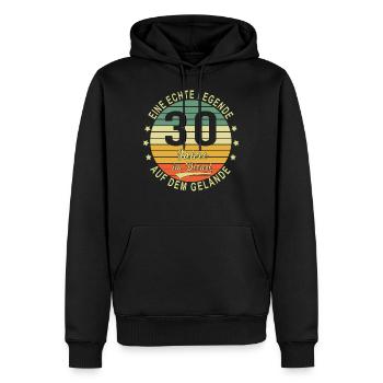 30 Jähriges Dienstjubiläum Arbeitsjubiläum - Männer Premium Bio Hoodie - Schwarz - Vorne - Nico (187cm)