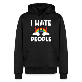 I Hat People Rainbow I Hate People Hate valentine - Männer Premium Bio Hoodie - Schwarz - Vorne - Nico (187cm)
