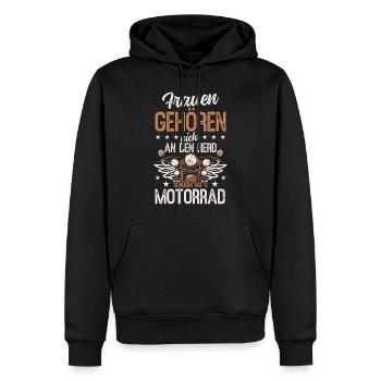 Motorrad - Männer Premium Bio Hoodie - Schwarz - Vorne - Nico (187cm)