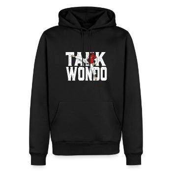 Teakwondo Kick Fighter - Männer Premium Bio Hoodie - Schwarz - Vorne - Nico (187cm)