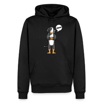 Sturer Großer Schweizer Sennenhund Hund - Männer Premium Bio Hoodie - Schwarz - Vorne - Nico (187cm)