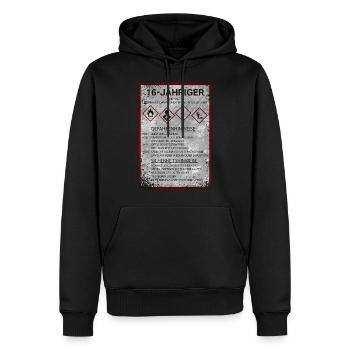 16 Geburtstag 2005 Junge Geschenk Lustige Sprüche - Männer Premium Bio Hoodie - Schwarz - Vorne - Nico (187cm)