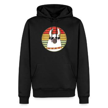 Cooles Lama Alpaca mit Sonnenbrille Geschenk - Männer Premium Bio Hoodie - Schwarz - Vorne - Nico (187cm)