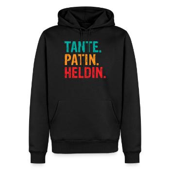 Tante Patin Heldin - Männer Premium Bio Hoodie - Schwarz - Vorne - Nico (187cm)