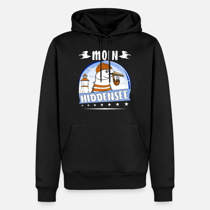 MÖWE MOIN HIDDENSEE - Männer Premium Bio Hoodie - Schwarz