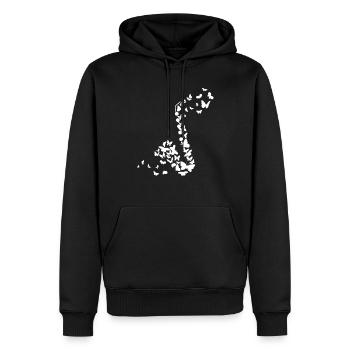 Instrument de saxophone avec papillons - Sweat à capuche Premium bio Homme - noir - Devant - Nico (187cm)