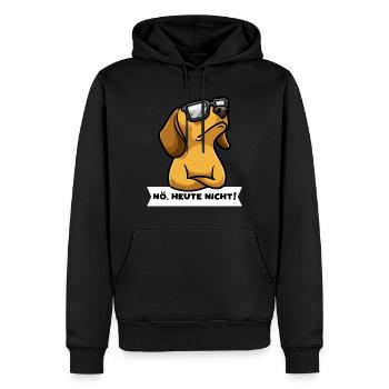 Sturer Dackel Hund lustig Teckel - Männer Premium Bio Hoodie - Schwarz - Vorne - Nico (187cm)