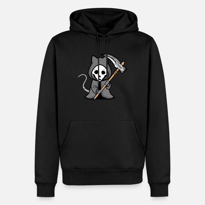 Chat Halloween Grim Repear - Sweat à capuche Premium bio Homme - noir