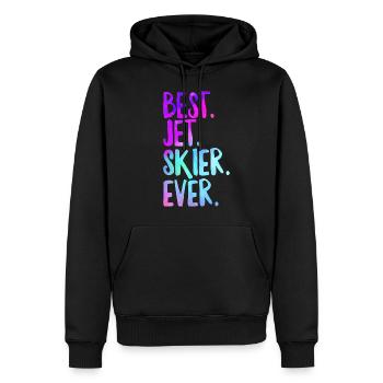 Jetski Lover Shirt, Bester Jetskifahrer, Athletisch - Männer Premium Bio Hoodie - Schwarz - Vorne - Nico (187cm)