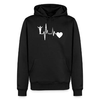 Dirigenten Herzschlag Dirigent Musiker EKG Musik - Männer Premium Bio Hoodie - Schwarz - Vorne - Nico (187cm)