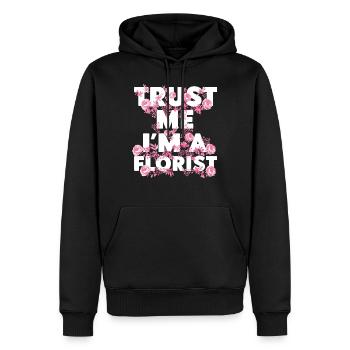 Fleuriste Bouquet Floral - Sweat à capuche Premium bio Homme - noir - Devant - Nico (187cm)