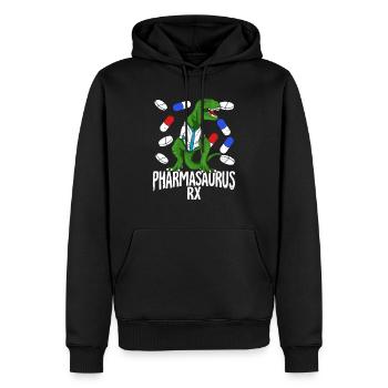 Pharmacy T-Rex Pharmacy Pharmacist Gift - Men’s Premium Organic Hoodie - black - Front - Nico (187cm)