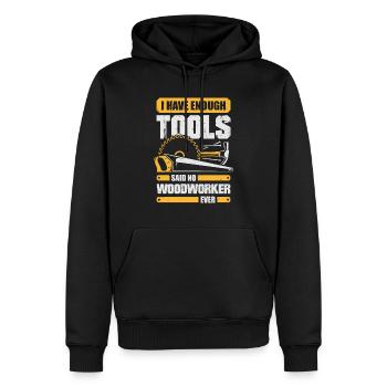 Outil de menuiserie Carpenter Cadeau - Sweat à capuche Premium bio Homme - noir - Devant - Nico (187cm)