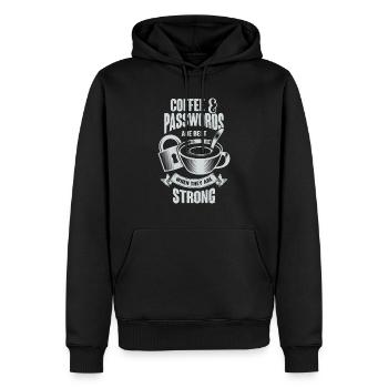 Cadeau d’agent de sécurité de l’information - Sweat à capuche Premium bio Homme - noir - Devant - Nico (187cm)