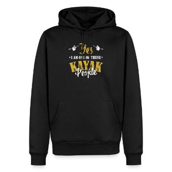 Lustiger Kajak Spruch - Männer Premium Bio Hoodie - Schwarz - Vorne - Nico (187cm)