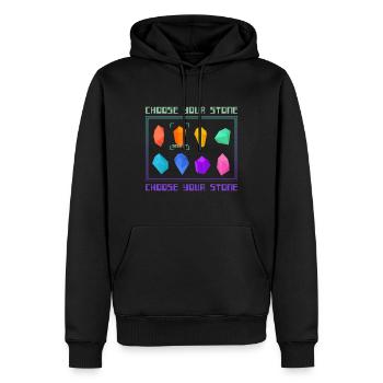 Stone Gaming Style Cristaux Nerd - Sweat à capuche Premium bio Homme - noir - Devant - Nico (187cm)