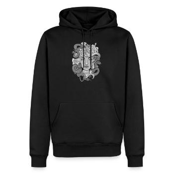 Medusa Griechische Mythologie Gott Göttin Grieche - Männer Premium Bio Hoodie - Schwarz - Vorne - Nico (187cm)