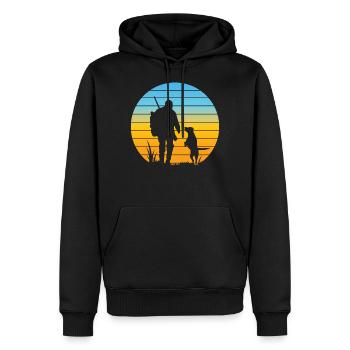 Chiens de chasse Chasseur Vintage Animal Chien Chasse Rétro - Sweat à capuche Premium bio Homme - noir - Devant - Nico (187cm)