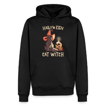 Halloween Halloween Katze Hexe - Männer Premium Bio Hoodie - Schwarz - Vorne - Nico (187cm)