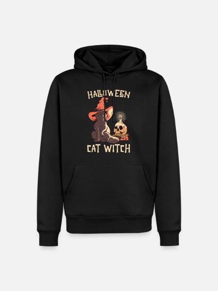 Halloween Halloween Cat Witch - Men’s Premium Organic Hoodie - black