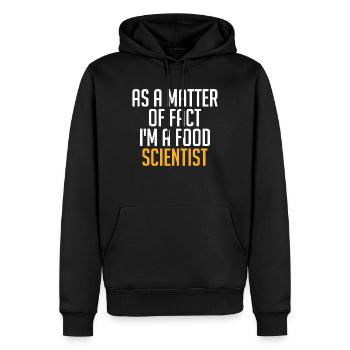 En fait, la science de l’alimentation - Sweat à capuche Premium bio Homme - noir - Devant - Nico (187cm)