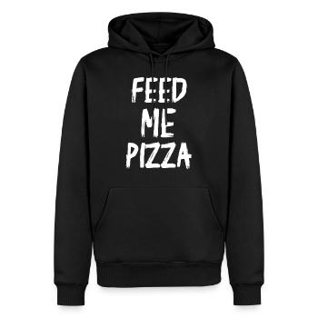 Feed Me Pizza - Männer Premium Bio Hoodie - Schwarz - Vorne - Nico (187cm)
