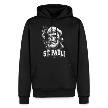 St.Pauli Kiez Hamburg Totenkopf Sankt Pauli - Sweat à capuche Premium bio Homme - noir - Devant - Nico (187cm)